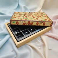 Boîte rectangulaire verte de luxe pour collection de pièces de monnaie et cadeaux