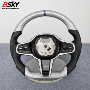 Volante Personalizado de Fibra de Carbono Auténtica Plateada para <span class=keywords><strong>BMW</strong></span> G05 G20 G30 G2X G3X X5 X3M X4M M2 M3 M4 M5 <span class=keywords><strong>M8</strong></span> Z4 840i 740i 340i 330i - Product Image 1