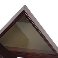 Boîte de présentation de drapeaux en bois, faite à la main, durable, design triangulaire, à fixer au mur, avec façade en plexiglas poli, type shadow box