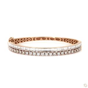 Bracelet tennis en or, argent et or rose pour femmes, bijoux en diamants de qualité supérieure, accessoire de poignet élégant et confortable - Product Image 4