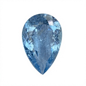 Pierre précieuse naturelle certifiée de qualité supérieure, Aquamarine de couleur naturelle, taille poire, avec un bel éclat, pierre brute de 7,12 carats pour la joaillerie - Product Image 1