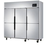 Réfrigérateur et congélateur vertical de cuisine commerciale, 6 portes de 1500L