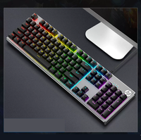 Clavier rond HP K500Y 104 touches USB rétroéclairage arc-en-ciel étanche panneau métallique clavier de jeu