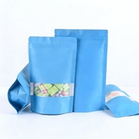 Sachets personnalisés en plastique avec fenêtre métallisée colorée, impression hélio, fermeture éclair, pour emballage alimentaire (blanc et doré)