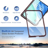 Étui magnétique ultra-fin avec protection à 360 degrés pour iPhone Duo 18 Fold, coque antichoc mate avec protection d'écran en verre transparent