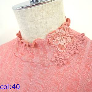 Women's Long Thin Lyocell Blend Pullover High Neck with Smooth Lace Casual Striped <b>Knitted</b> <b>Sweater</b> - Product Image 4