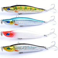 Alfa Sert Batar Tip Kalem Şekilli Yem Yapay Swimbait 3D Simülasyon Gözlü Üçlü İğneli Uzun Atışlı