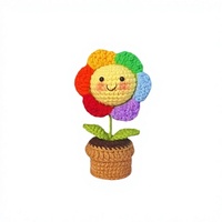 Fleur de tournesol en crochet fait main en pot, ornement en fil, décoration de bureau mignonne, cadeau artisanal pour la maison, cadeau de Noël