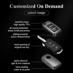 Housse de protection antichoc et anti-chute en TPU pour <span class=keywords><strong>clé</strong></span> de voiture <span class=keywords><strong>Volkswagen</strong></span> VW Golf <span class=keywords><strong>Polo</strong></span> Passat Tiguan – <span class=keywords><strong>Prix</strong></span> direct usine Chine - Product Image 3