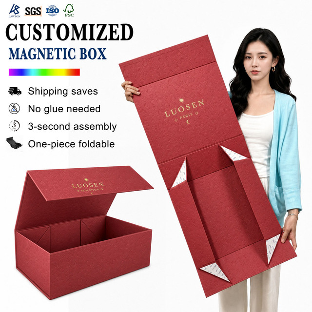 Custom Printed Magnetic Closure Rigid Cardboard Packaging Box for Wigs Hair