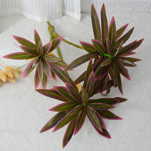 Rama Artificial de <span class=keywords><strong>Dracaena</strong></span> Reflexa de 3 Cabezas, Tallo de Bambú de la Suerte Variegado, Vegetación Tropical para Decoración del Hogar, Hotel u Oficina, Venta al por Mayor - Product Image 2