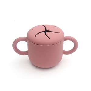 Vaso de Silicona con Forma de Pétalo y Asa para Bebés y Niños Pequeños, Diseño Creativo con Patrón Sólido - Product Image 1