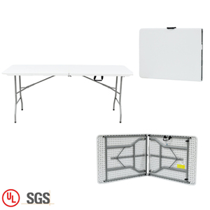 Muebles de exterior Mesa plegable portátil ligera Rectángulo Plástico <span class=keywords><strong>4FT</strong></span> Plegable por la mitad Mesa de cocina plegable - Product Image 1