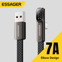 Câble de charge rapide USB vers Type-C ESSAGER ES-X92 Braid 90 degrés 7A 100W, entièrement compatible avec les téléphones Android.