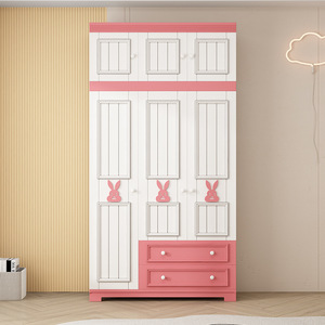 Armadio Piccolo Regolabile in Legno Massello con Design Moderno a Cartoni Animati, Unisex, con Ante in MDF, <span class=keywords><strong>per</strong></span> Camera da Letto e Soggiorno, <span class=keywords><strong>Arredamento</strong></span> <span class=keywords><strong>per</strong></span> la <span class=keywords><strong>Casa</strong></span> - Product Image 1