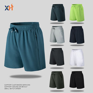 Shorts décontractés amples en laine peignée pour hommes, taille plus, avec cordon de serrage, couleur unie, respirants, personnalisables avec logo, vente en gros - Product Image 1