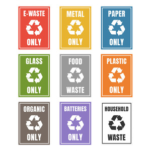 Símbolo de vinilo personalizado para organizar la etiqueta engomada del logotipo del cubo de basura de reciclaje de basura coordinada - Product Image 6