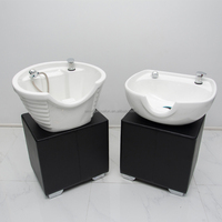 Salon de coiffure de luxe moderne salon de coiffure meubles lavage contre-lavage station de shampoing lavabo et chaise chaises de shampoing avec bol