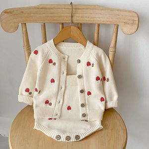 Automne nouveau-né tricot coton barboteuse enfant en bas âge garçons veste infantile tricoté vêtements ensemble bébé fille <span class=keywords><strong>pull</strong></span> - Product Image 3