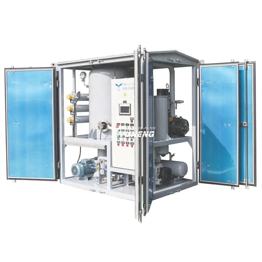 PLC Control Automatic Vacuum Transformer Oil Dehydration Machine With Water-proof Door
