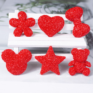 DIY teléfono caso resina encantos accesorios estrella <span class=keywords><strong>rojo</strong></span> completo caramelo Rhinestone oso flor Decoración - Product Image 4