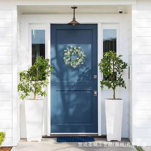 Guirlande artificielle d'eucalyptus avec fleurs blanches et feuilles vertes en buis, décoration de porte d'entrée pour le printemps, l'été, la Saint-Valentin et Pâques - Product Image 5