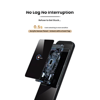 Cerradura de Puerta de Hotel con Software de Gestión, Desbloqueo con Tarjeta, Seguridad Inteligente, Cerradura de Hotel Integral Negra con Llave