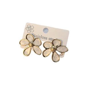 Pendientes de Botón con Diseño Geométrico y Colorido de Flores Pintadas, Joyería de Metal para Mujer, Accesorios para Vacaciones en la Playa - Product Image 1