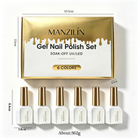 Lot de vernis à ongles en gel en gros, nouvelle tendance, ensemble de 6 couleurs, longue tenue, sans trois composants nocifs, durcissement UV/LED, coffret cadeau exclusif pour salons de manucure