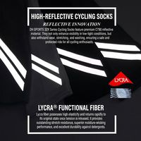 Chaussettes de cyclisme Xiaolin hautement réfléchissantes, écologiques, légères, durables et confortables - Séchage rapide, évacuation de l'humidité, modèle toutes saisons