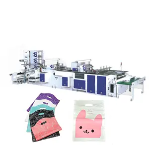 Plastic Bag Printing Machine General Supermarket Polythene Die Cut Patch Loop Handle Bag Making Machinery Shopping Carry Plastic