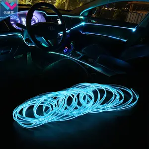 1/3/5M DC 12V EL Wire Neon Ánh Sáng Đèn LED Linh Hoạt Lấp Lánh Glow Rope Ống Dây Không Thấm Nước LED Strip Với 6Mm May Cạnh