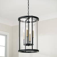 Lustre à bougies de style français, industriel et transitoire, avec cadre en laiton et pendentifs en verre, pour îlot de cuisine, chambre et salon