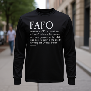 Camiseta de manga larga Fafo Meaning 2026 negra unisex talla adulto - Product Image 3