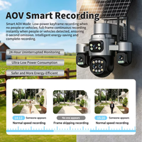 Caméra solaire Hieasy 20MP AOV 5 objectifs 4 écrans Zoom 18x Carte SIM 4G LTE Suivi humain Alarme Enregistrement 24h/24 et 7j/7 Sécurité CCTV