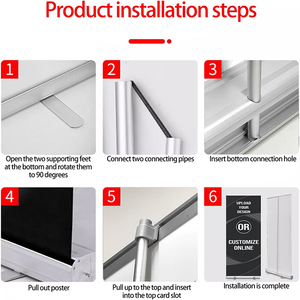 Hot bán 80x200 tiêu chuẩn có thể thu vào pop-up biểu ngữ đứng in kỹ thuật số quảng cáo hiển thị Hot <span class=keywords><strong>Roll</strong></span>-up pull-up biểu ngữ - Product Image 6