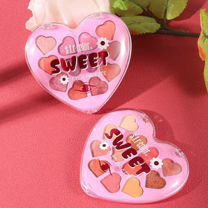 <span class=keywords><strong>Paleta</strong></span> de Sombras de Ojos con Brillo al por Mayor, en Forma de Corazón Rosa, de Larga Duración y Pigmentadas, para Maquillaje de Mujer - Product Image 5