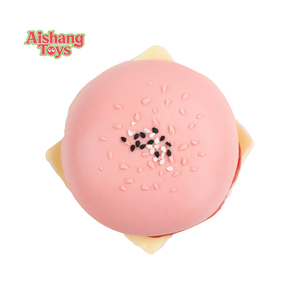 Juguete Blandito de Silicona en Forma de Hamburguesa Rosa al por Mayor, Juguete Realista para Apretar con Forma de Hamburguesa para Recuerdos de Fiesta para Niños y Adultos - Product Image 4