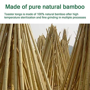 Pinces de cuisine en bambou avec poignée en bois, outil pour griller, servir et cuisiner, accessoires de barbecue - Product Image 5