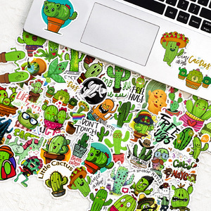 50 Pegatinas de Cactus y Plantas Verdes con Diseño de Dibujos Animados para Álbumes de Recortes, Cuadernos, Botellas, Teléfonos, Pegatinas para Niñas - Product Image 2