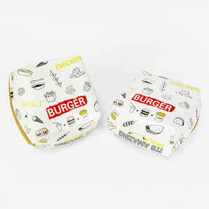 Paquete de Comida Rápida Desechable Personalizado, Caja para <span class=keywords><strong>Hamburguesas</strong></span>, Papel Antigrasa, Empaque para Pollo Frito - Product Image 6