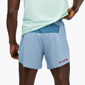 Breathable Workout Shorts Stretch Drawstring Running Seamless Shorts Quick Dry Lightweight Summer Men Shorts With Zipper Pockets