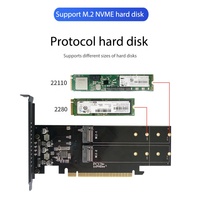 Adaptador PCIe a 4 NVMe M.2, PCIe 3.0 x16, PLX8747 a 4 Puertos M.2 NVMe SSD, NGFF a PCIe x4