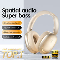 Casque de jeu sans fil HiFi stéréo V5.5 avec microphone ANC à réduction de bruit, écouteurs métalliques personnalisables OEM 20+