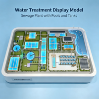 Modèle d'exposition de station d'épuration moderne pour la protection de l'environnement, pour usage en appartement, piscines bleues, réservoirs, ateliers, tuyaux, vert