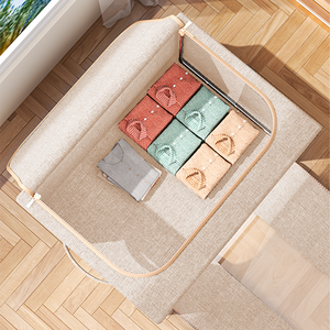 صندوق تخزين قماشي قابل للطي، سعة كبيرة لتخزين الملابس والأثاث المنزلي وألعاب الأطفال وتنظيم الأحذية - Product Image 6