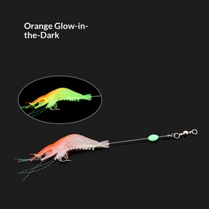 Leurre souple artificiel lumineux avec hameçon en acier inoxydable, simulation crevette, pour la pêche au bar, 9 cm avec hameçons - Product Image 6