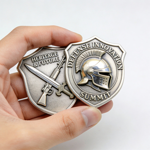 Moneda de desafío personalizada de metal grabado en relieve, chapada en oro y plata 3D, con logotipo de diseño personalizado, recuerdo esmaltado, venta al por mayor, fabricante - Product Image 1