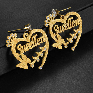 Collar con Nombre Personalizado, Collar de Diamantes, Pendientes para Mujer, Conjuntos de Joyería de Alta Calidad - Product Image 3