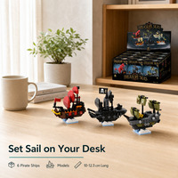 Ensemble de blocs de construction de bateaux pirates TREASURE SEAS, plastique, 6 styles, kit de modélisme DIY, jouet cadeau pour enfants de 6 ans et plus